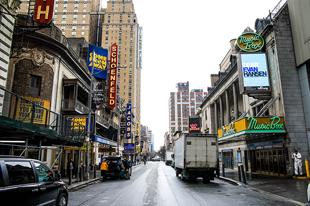 45th Street, home of Dear Evan Hansen, Come From Away, and more.