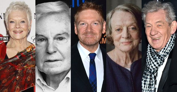 Dame Judi Dench, Sir Derek Jacobi, Sir Kenneth Branagh, Dame Maggie Smith, and Sir Ian McKellen