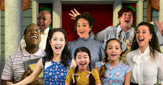 William Bellamy, Jay Aubrey Jones, Melissa Errico, Kathy Fitzgerald, Shereen Ahmed, Austyn Johnson, Kylie Kuioka, and Ali Ewoldt in Meet Me in St. Louis