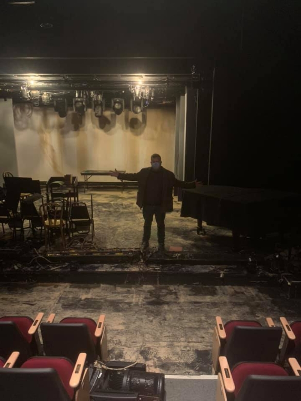 James Morgan in the York Theatre after the recent flood