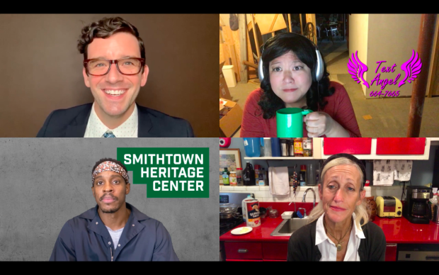 Michael Urie, Ann Harada, Constance Shulman, and Colby Lewis in Smithtown
