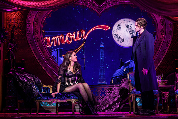 Karen Olivo and Aaron Tveit in Moulin Rouge!