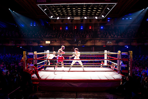 Terence Archie and Andy Karl in Rocky at the Winter Garden Theatre