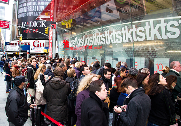 The crowd at the TKTS booth in Times Square in 2012