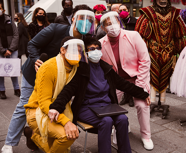 Chita Rivera, Kelvin Moon Loh, Derrick Baskin, and Joél Pérez