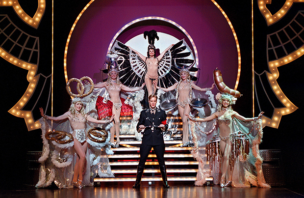 Cady Huffman and Eric Gunhus (both center), and the Producers ensemble, in the &quot;Springtime for Hitler&quot; sequence