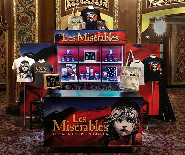 The Les Misérables tour merchandise booth