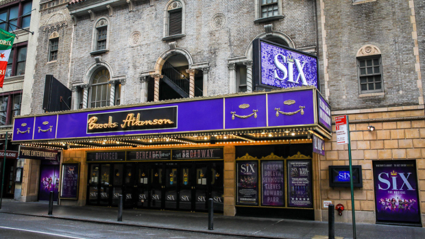 The Broadway marquee of Six