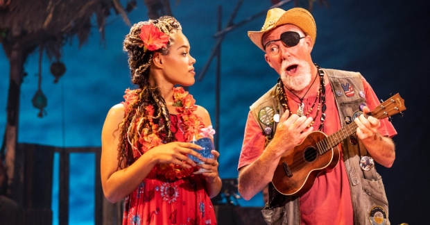 Rachel Lyn Fobbs as Marley and Patrick Cogan as J.D. in Jimmy Buffett's Escape to Margaritaville.