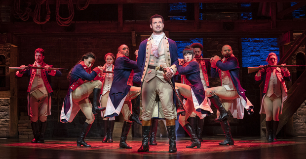 Jamael Westman as Alexander Hamilton in Hamilton at the Hollywood Pantages Theatre