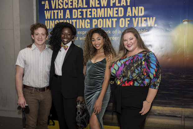 Ethan Slater, Vasthy Mompoint, Jerusha Cavazos, and Abby Smith attended the opening night of Pass Over on Broadway.
