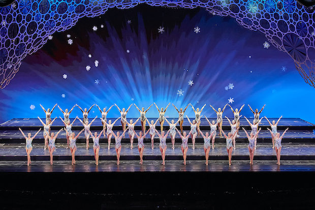 The Rockettes perform &quot;Snow&quot; during a dress rehearsal for the 2017 Christmas Spectacular. 