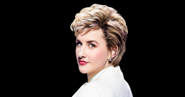 Jeanna de Waal in a promotional image for Diana: The Musical