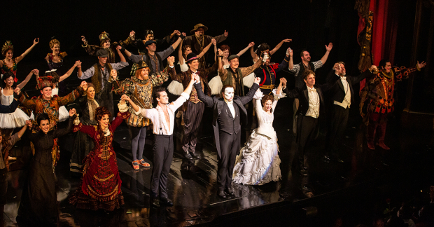 The Broadway Phantom of the Opera cast takes its first curtain call on reopening night