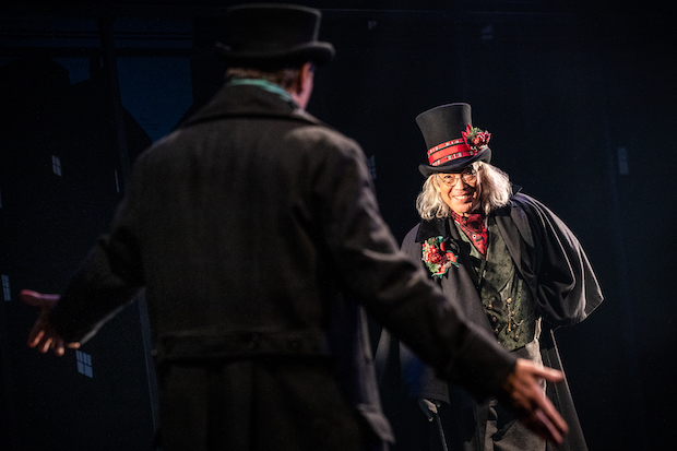Thom Sesma portrays Ebenezer Scrooge in A Sherlock Carol. 