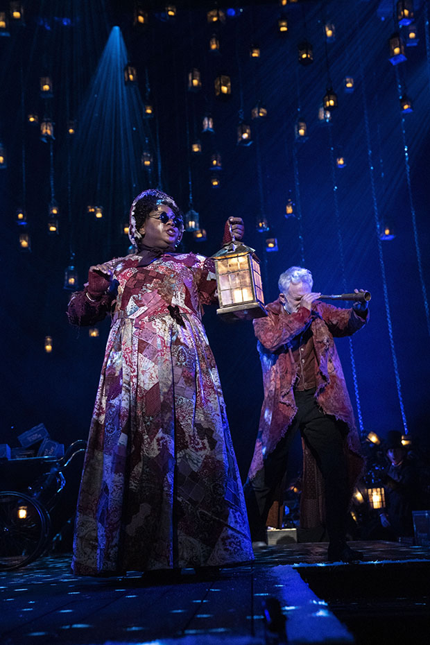 Alex Newell and Bradley Whitford in A Christmas Carol