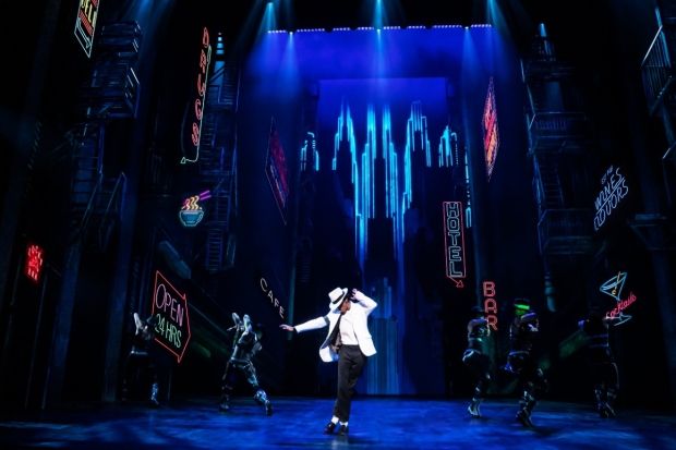 Myles Frost as Michael Jackson in MJ on Broadway.