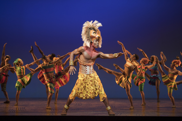 A scene from The Lion King on Broadway. 