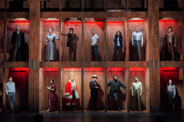 The cast of East West Players&#39; Assassins. 