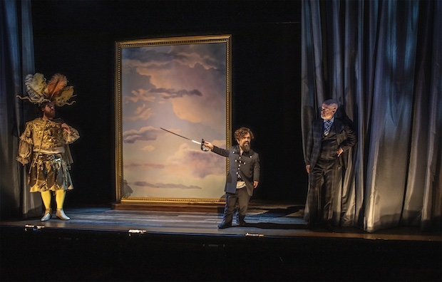 Scott Stangland, Peter Dinklage, and Christopher Gurr appeared in Erica Schmidt&#39;s Cyrano, produced by the New Group, at the Daryl Roth Theatre. 