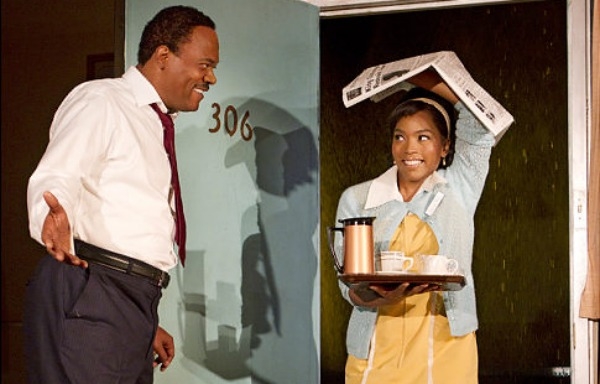 Samuel L. Jackson and Angela Bassett starred in Katori Hall&#39;s The Mountaintop, directed by Kenny Leon, at Broadway&#39;s Bernard B. Jacobs Theatre. 