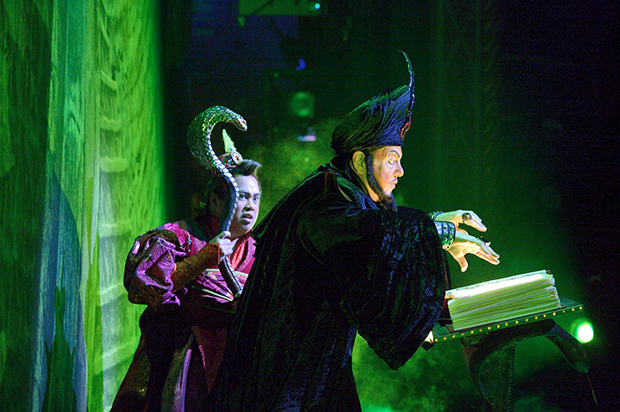 Jonathan Freeman as Jafar, with Don Darryl Rivera as Iago