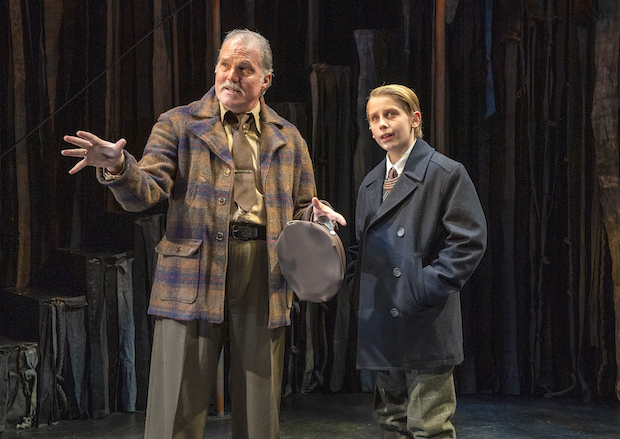 Jeb Brown plays the sheriff, and Wyatt Cirbus plays Christopher in Whisper House at 59E59 Theatres.