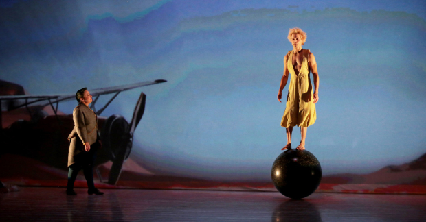 Chris Mouron as the Narrator and Lionel Zalachas as the Little Prince at the Sydney Opera House