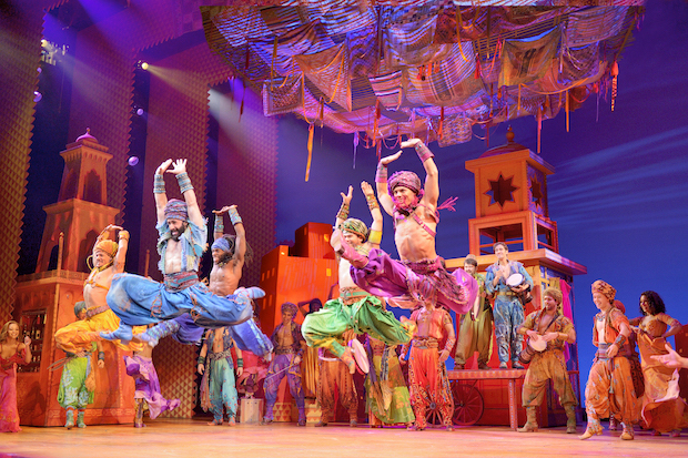 A scene from the Broadway production of Aladdin, directed by Casey Nicholaw, for Disney Theatrical. 