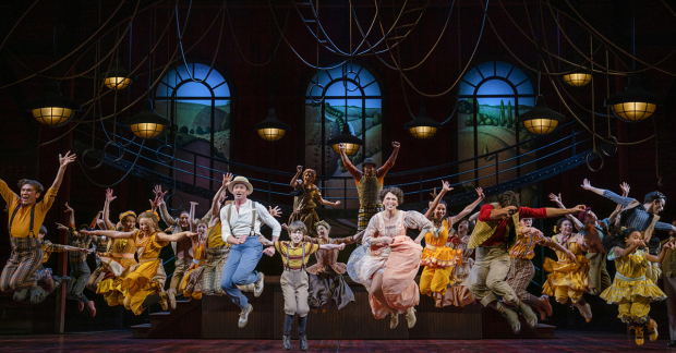 Hugh Jackman, Sutton Foster, and the cast of The Music Man