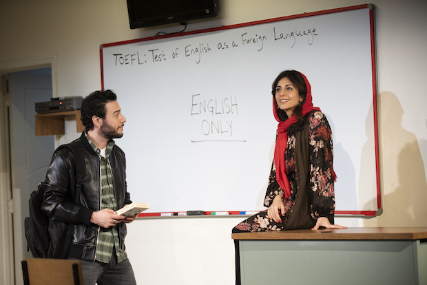 Hadi Tabbal and Marjan Neshat star in Sanaz Toossi&#39;s English, directed by Knud Adams, at Atlantic Theater Company.