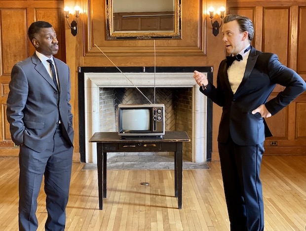 Teagle F. Bougere and Eric T. Miller star in Debate: Baldwin vs. Buckley, directed by Christopher McElroen for the American Vicarious at A.R.T./New York South Oxford Space. 