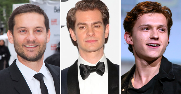 Tobey Maguire, Andrew Garfield, and Tom Holland 