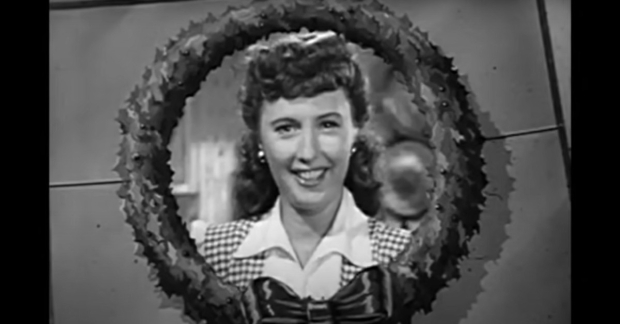 Barbara Stanwyck in the trailer for the 1945 film Christmas in Connecticut.