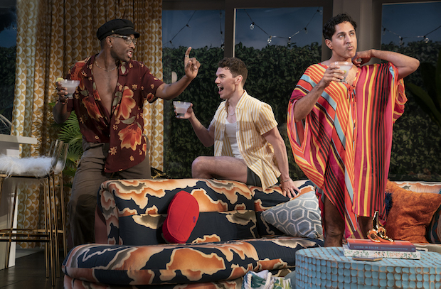 Britton Smith, Jay Armstrong Johnson, and Maulik Pancholy star in LC Lee&#39;s To My Girls, directed by Stephen Brackett, at Second Stage Theater.