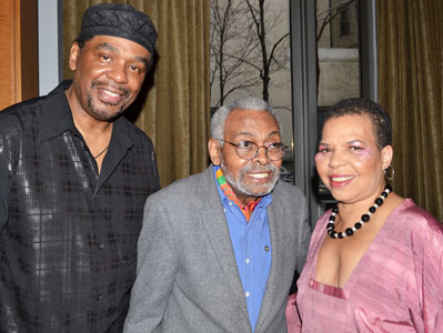 For Colored Girls playwright Ntozake Shange (right) with radio host Imhotep Gary Byrd and Dutchman playwright Amiri Baraka in 2011