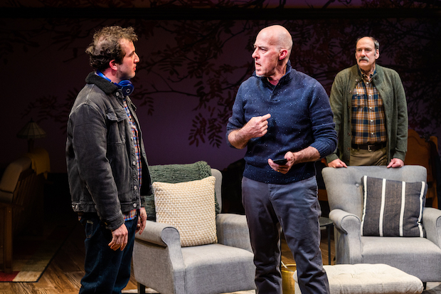 Harrison Chad, Allen McCullough, and Dan Sharkey star in Charles Gluck&#39;s Our Brother&#39;s Son, directed by David Alpert, at the Pershing Square Signature Center.