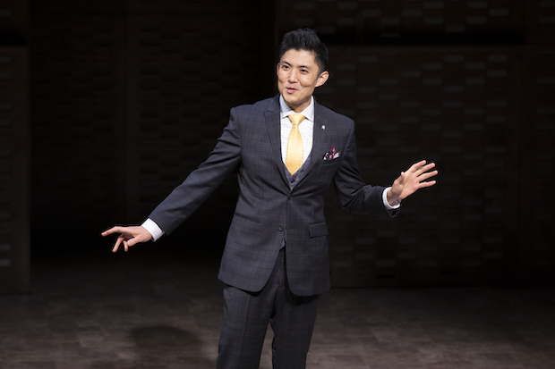 Fang Du plays the Translator in Anchuli Felicia King&#39;s Golden Shield, directed by May Adrales, for Manhattan Theatre Club at New York City Center.