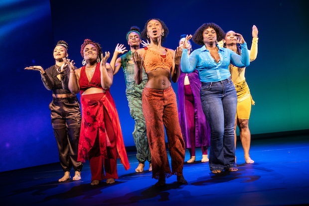 Tendayi Kuumba, Kenita R. Miller,Okwui Okpokwasili, Amara Granderson, Alexandria Wailes, Stacey Sargeant, and D. Woods star in the Broadway revival of For Colored Girls Who Have Considered Suicide/When the Rainbow is Enuf, directed by Camille A. Brown.