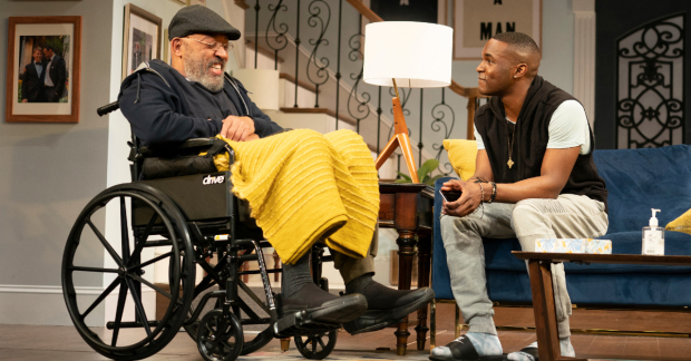 Keith Randolph Smith plays Bartholomew Kennedy, and Gerald Caesar plays his grandson Tony, in Mansa Ra&#39;s ...what the end will be, directed by Margot Bordelon in a Roundabout Theatre Company production at the Laura Pels Theatre.
