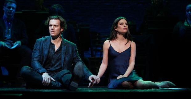 Jonathan Groff and Lea Michele in the 2021 Spring Awakening reunion concert.
