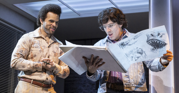 Justin Keyes and Jarrod Spector in Bruce at Seattle Rep