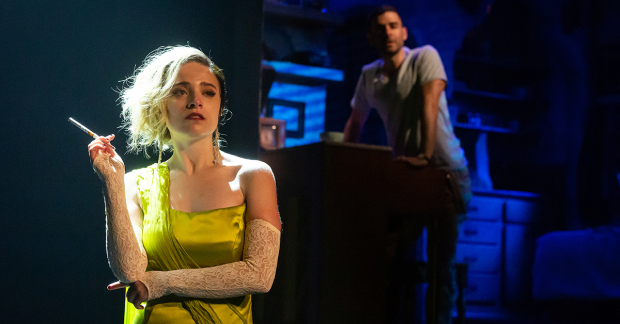 Christy Altomare and Adam Kantor in Noir at the Alley Theatre