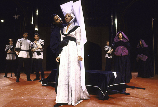 Sharon Washington with Denzel Washington in the 1990 free Shakespeare in the Park production of Richard III