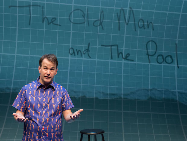 Mike Birbiglia stars in the world premiere of Mike Birbiglia: The Old Man and the Pool at Center Theatre Group&#39;s Mark Taper Forum. 