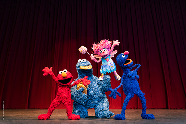 Elmo, Cookie Monster, Abby Cadabby, and Grover appear in Sesame Street the Musical. 