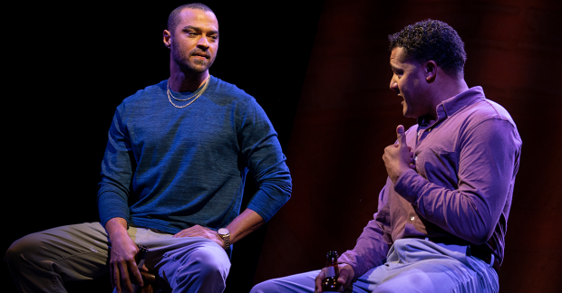 Jesse Williams and Brandon J. Dirden in Take Me Out on Broadway