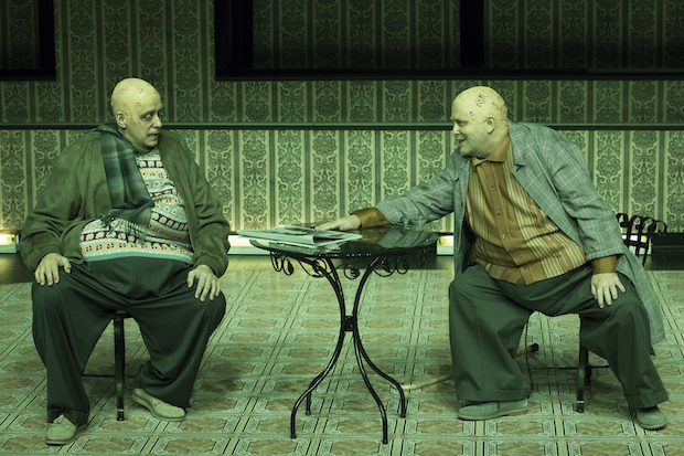Gregory Purnhagen and Peter Stewart appear in María Irene Fornés&#39;s Drowning, directed by JoAnne Akalaitis, for Mabou Mines.