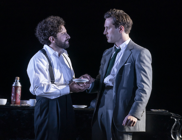 Brandon Uranowitz and Arty Froushan appear in Tom Stoppard's Leopoldstadt, directed by Patrick Marber, at Broadway's Longacre Theatre. 