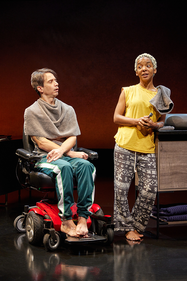 Gregg Mozgala and Kara Young in Cost of Living on Broadway